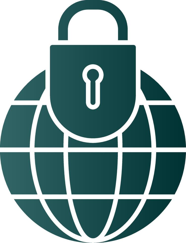 global seguridad glifo degradado icono vector