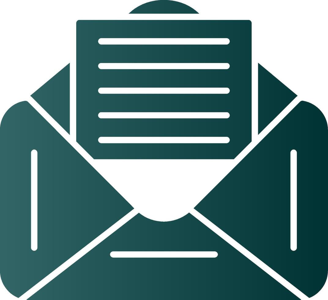 icono de gradiente de glifo de correo electrónico vector