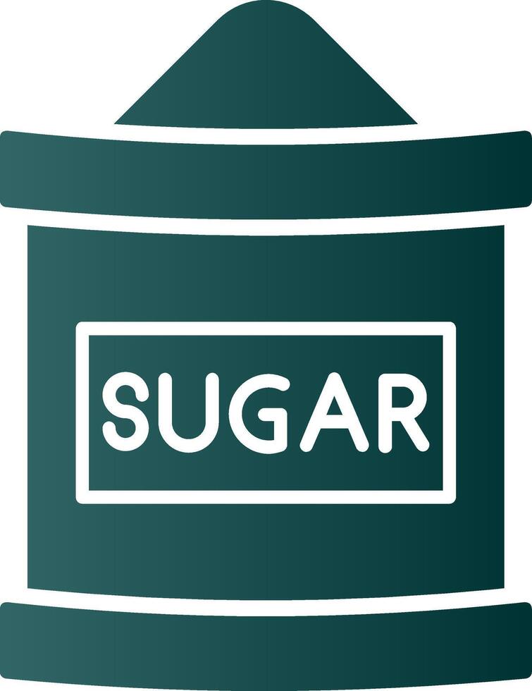 azúcar bolso glifo degradado icono vector