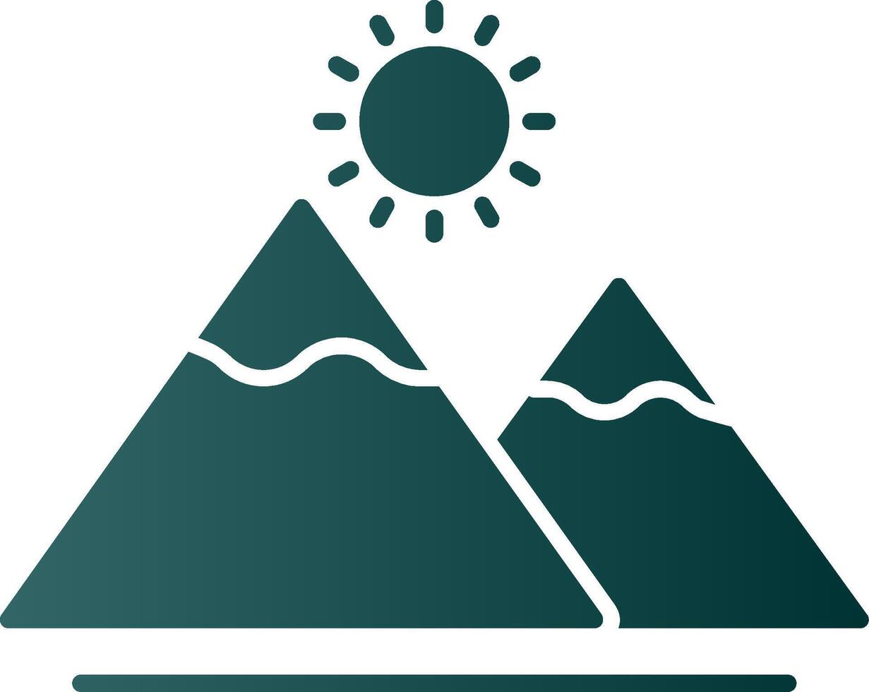 Mountain Glyph Gradient Icon vector