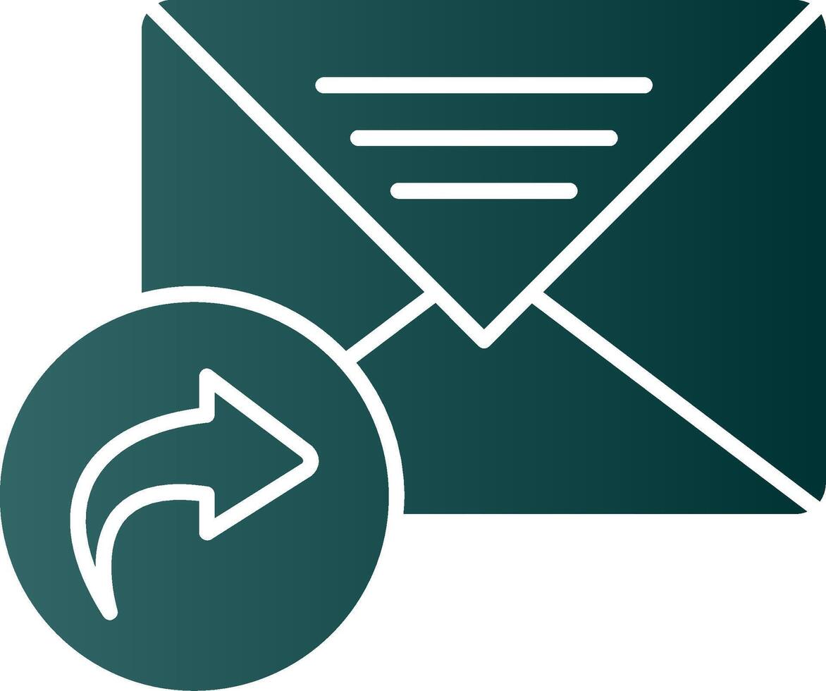 Forward Message Glyph Gradient Icon vector