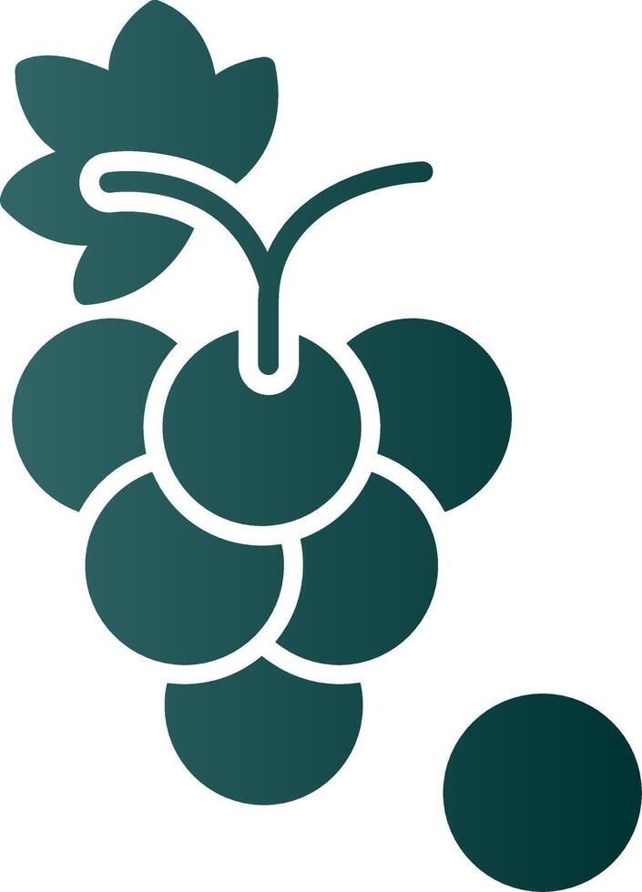 icono de gradiente de glifo de uvas vector