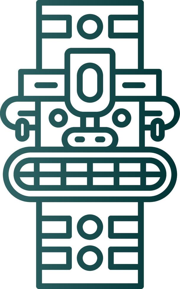 Totem Line Gradient Green Icon vector