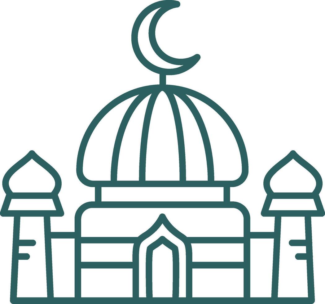 Dome Line Gradient Green Icon vector