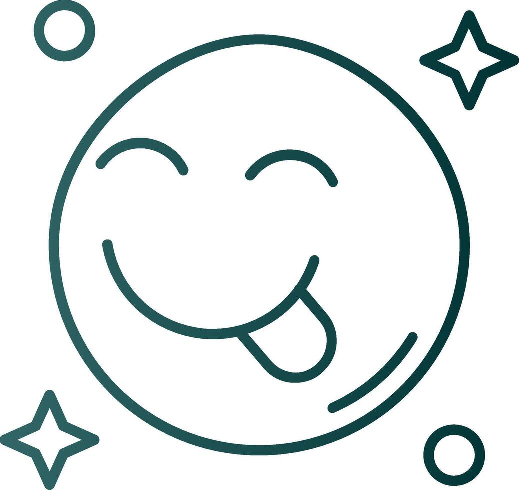 Tongue Line Gradient Green Icon vector