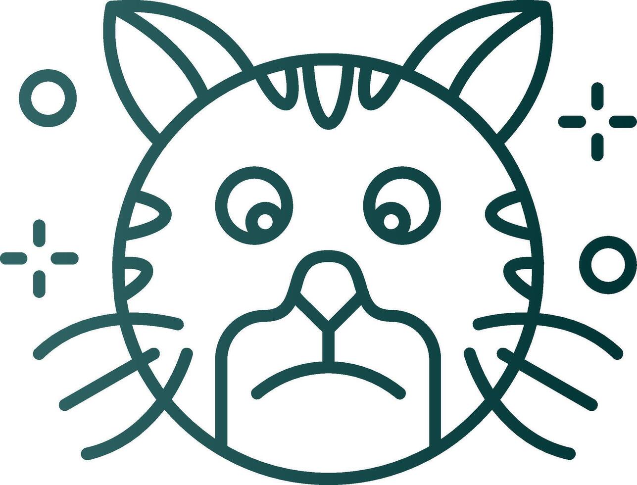 Sad Line Gradient Green Icon vector