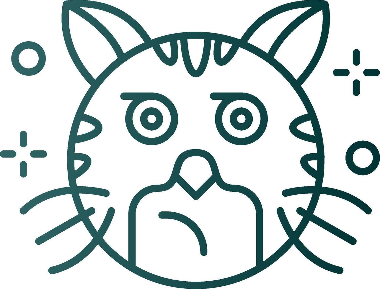 Suspicious Line Gradient Green Icon vector