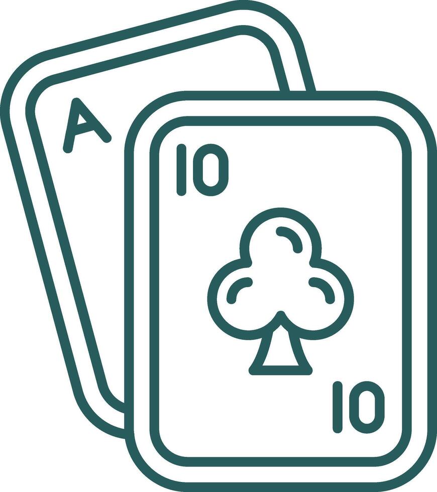 Poker Line Gradient Green Icon vector