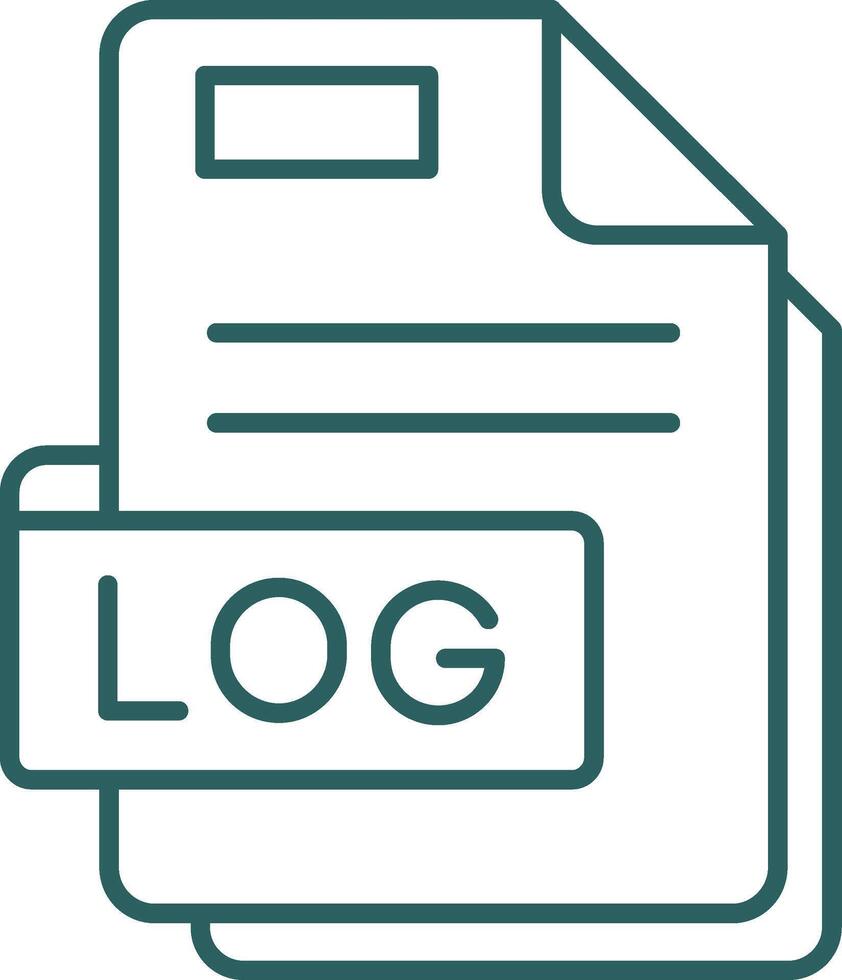 Log Line Gradient Green Icon vector