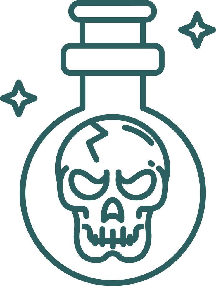Potion Line Gradient Green Icon vector