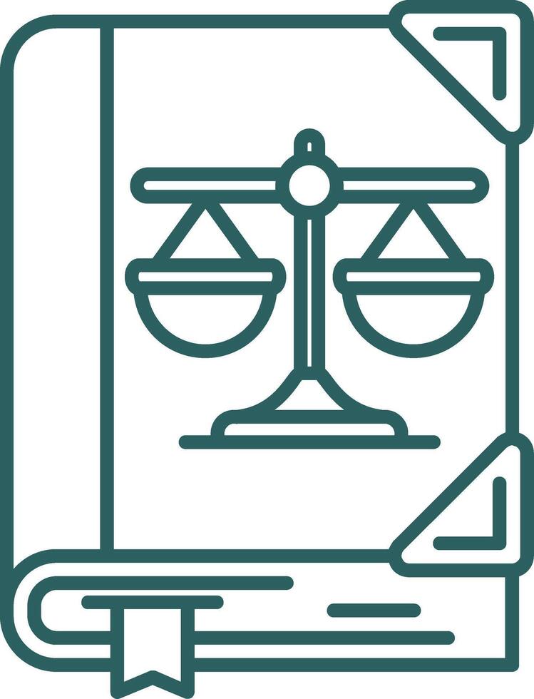 Law Line Gradient Green Icon vector