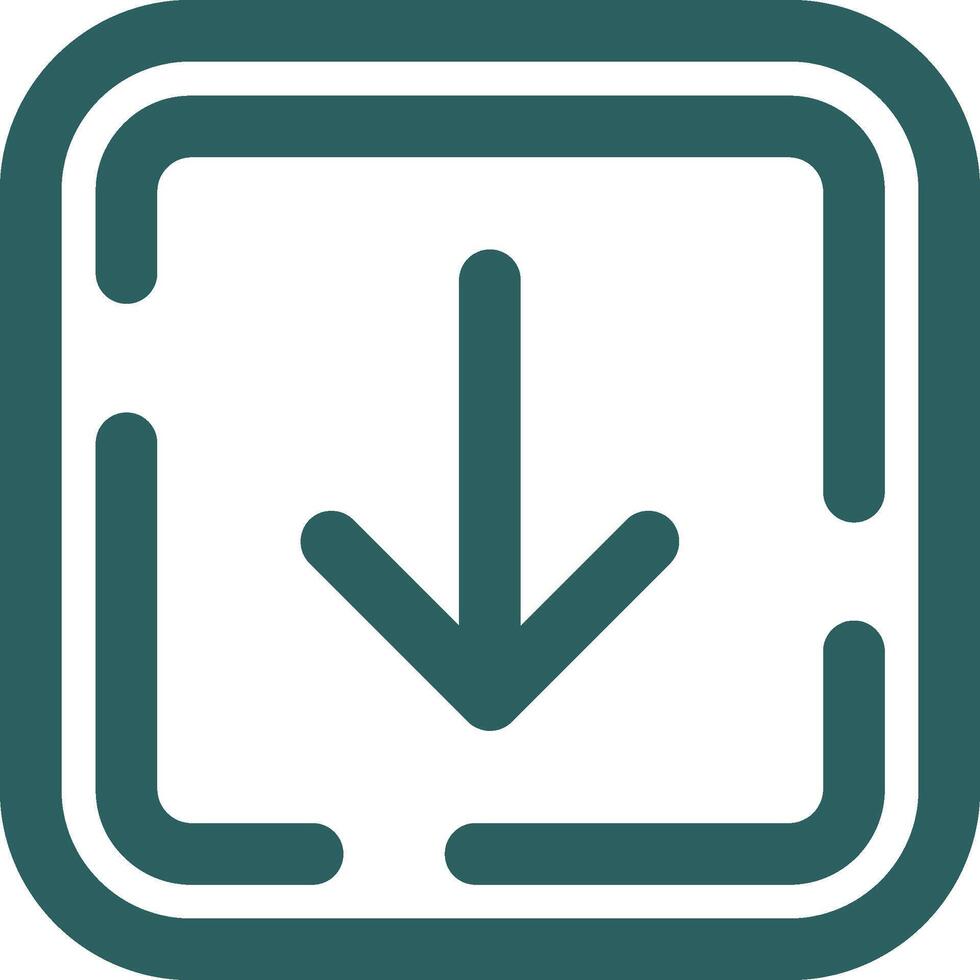 Down arrow Line Gradient Green Icon vector