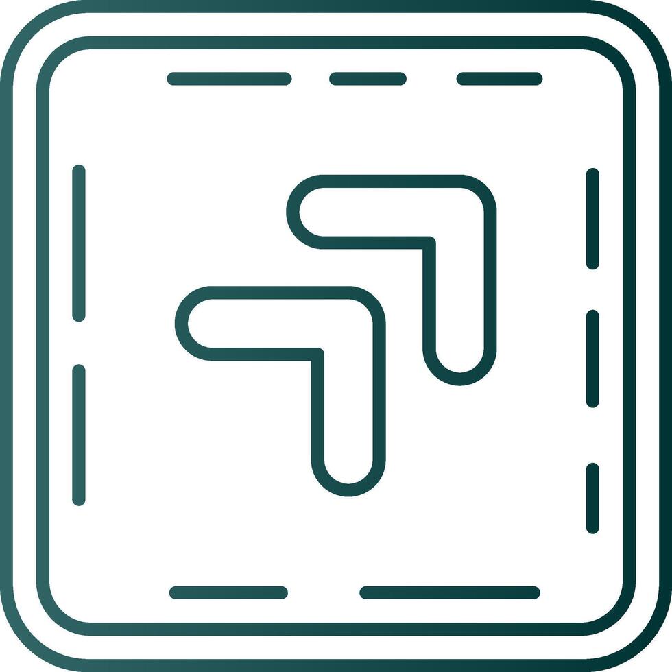 Chevron Line Gradient Green Icon vector