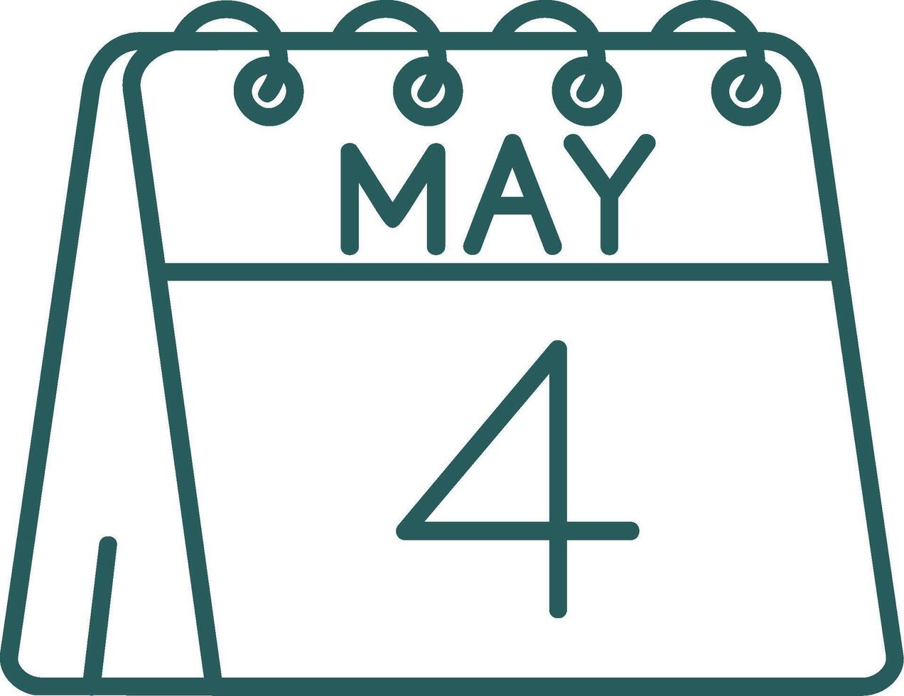 4th of May Line Gradient Green Icon vector
