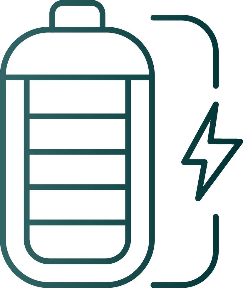 Battery Line Gradient Green Icon vector