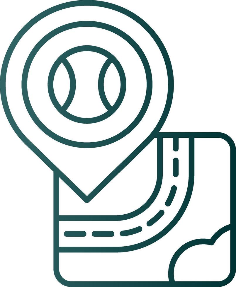 Tenis Line Gradient Green Icon vector