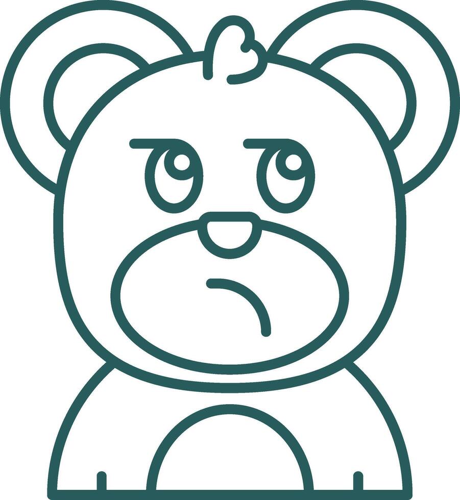 Suspicious Line Gradient Green Icon vector