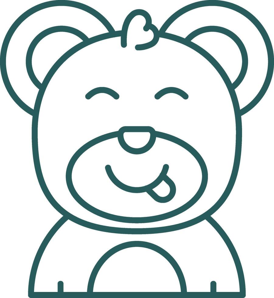 Tongue Line Gradient Green Icon vector