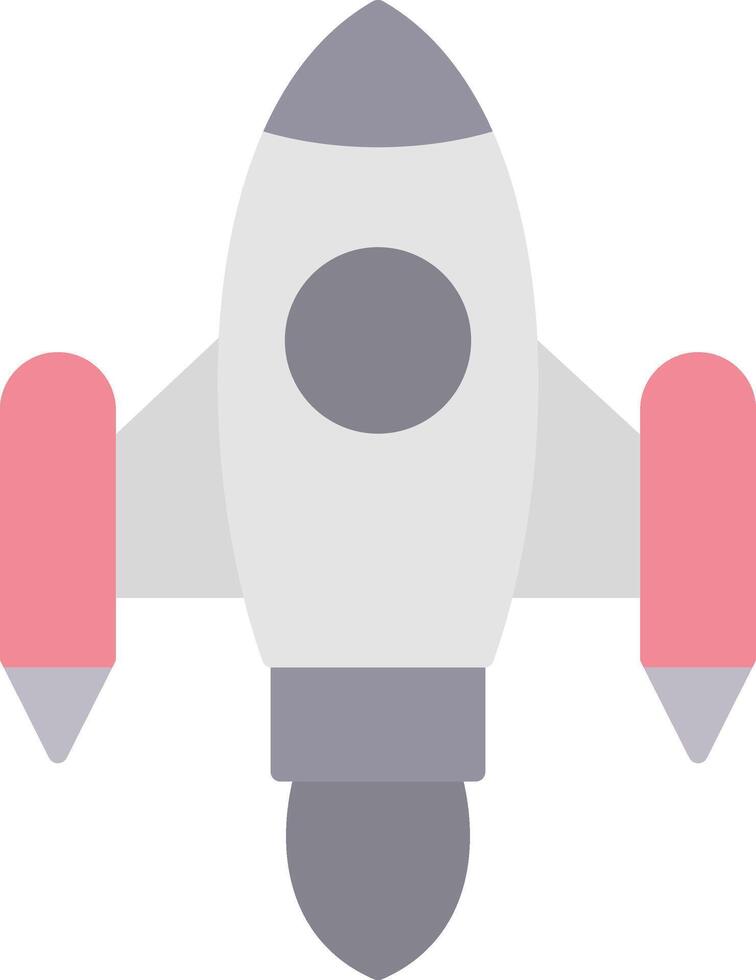 Space Ship Launch Flat Light Icon vector