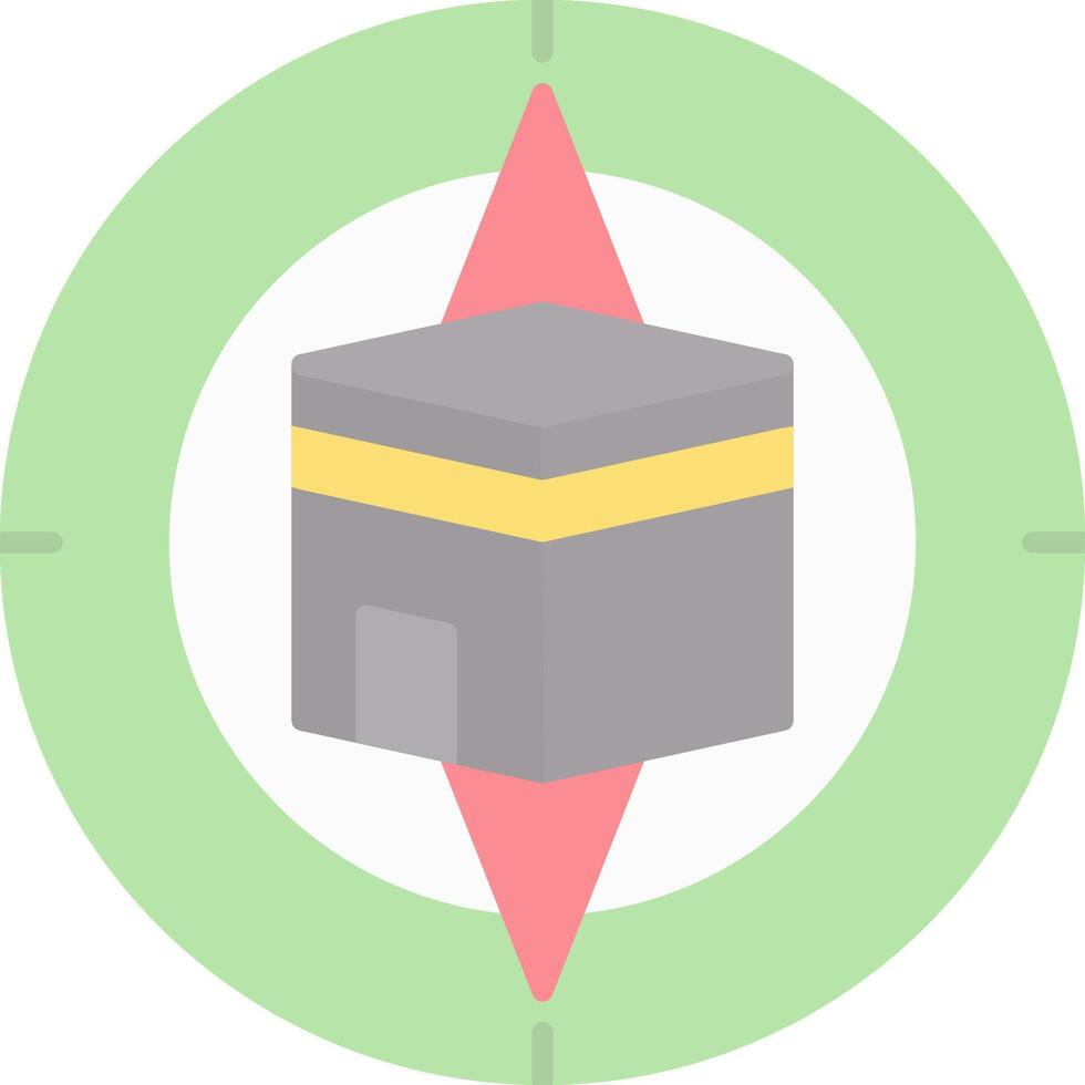 Qibla Compass Flat Light Icon vector