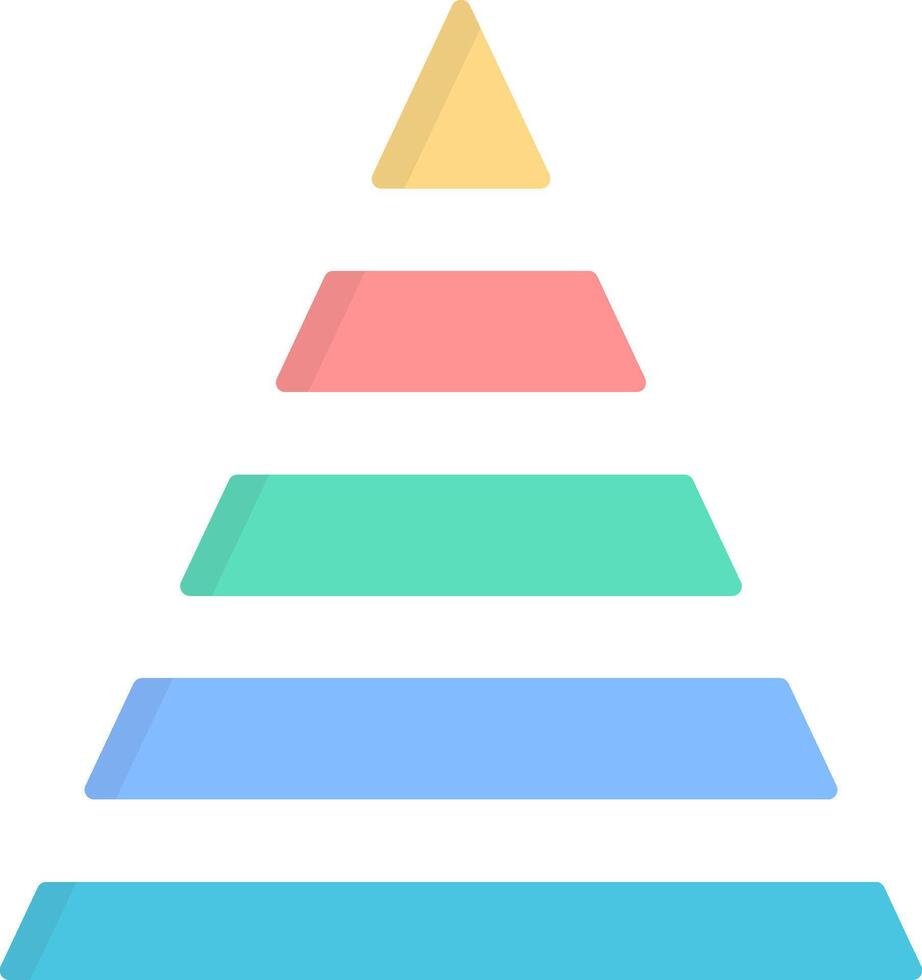 Pyramid Chart Flat Light Icon vector