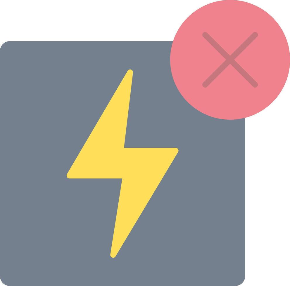 No Electricity Flat Light Icon vector