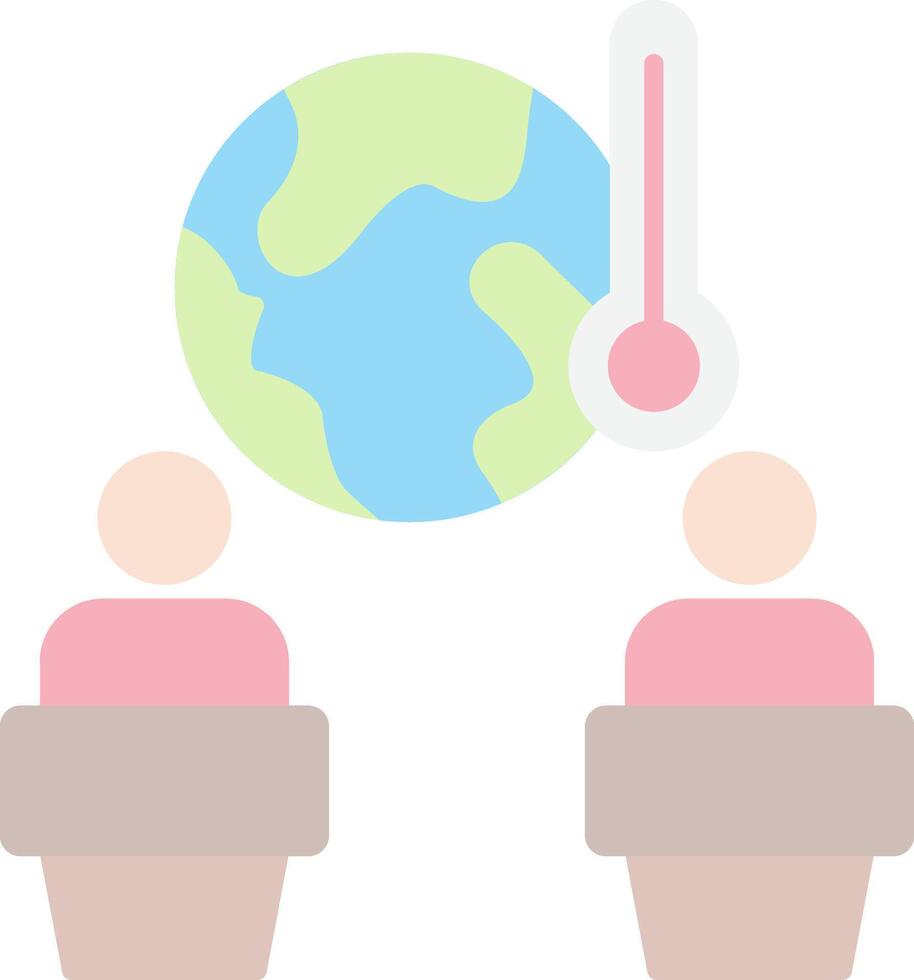 Global Warming Debate Flat Light Icon vector