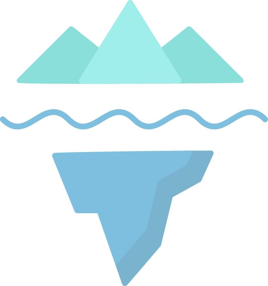 iceberg plano ligero icono vector