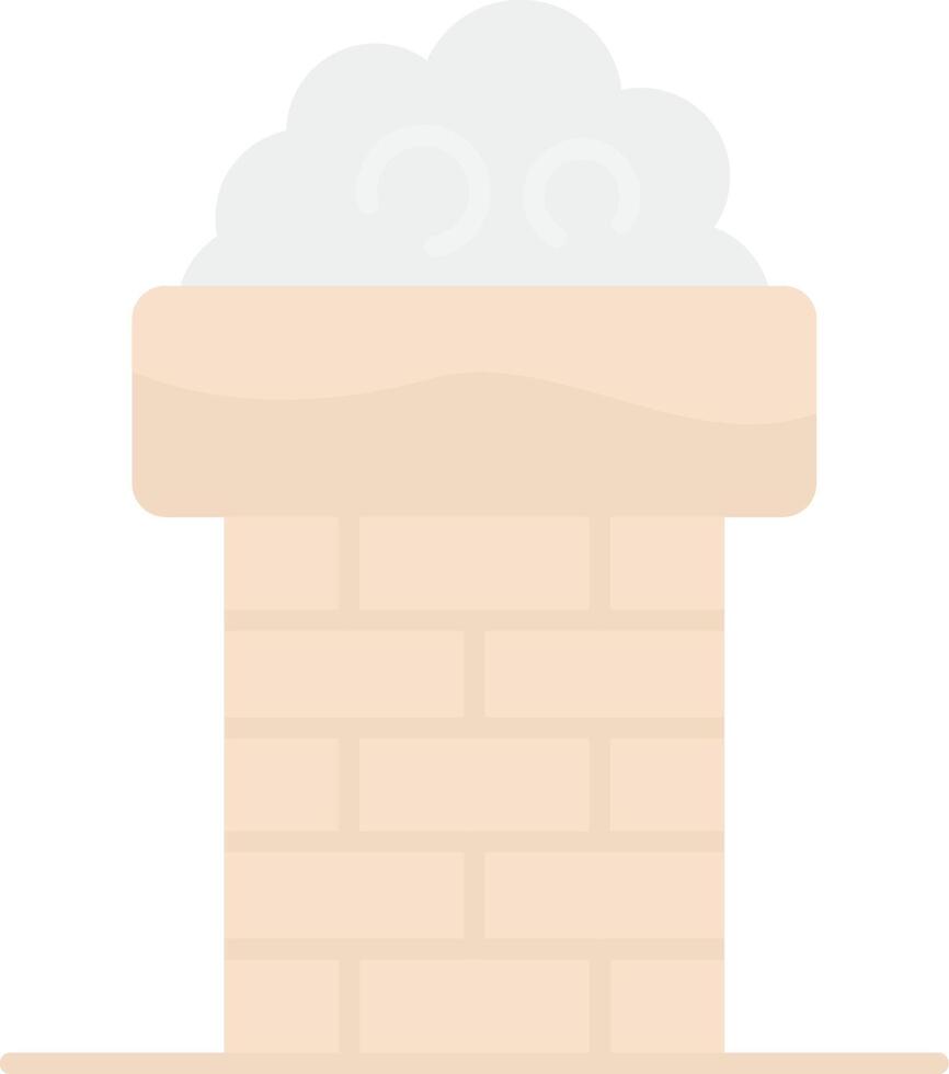 Chimenea parte superior plano ligero icono vector