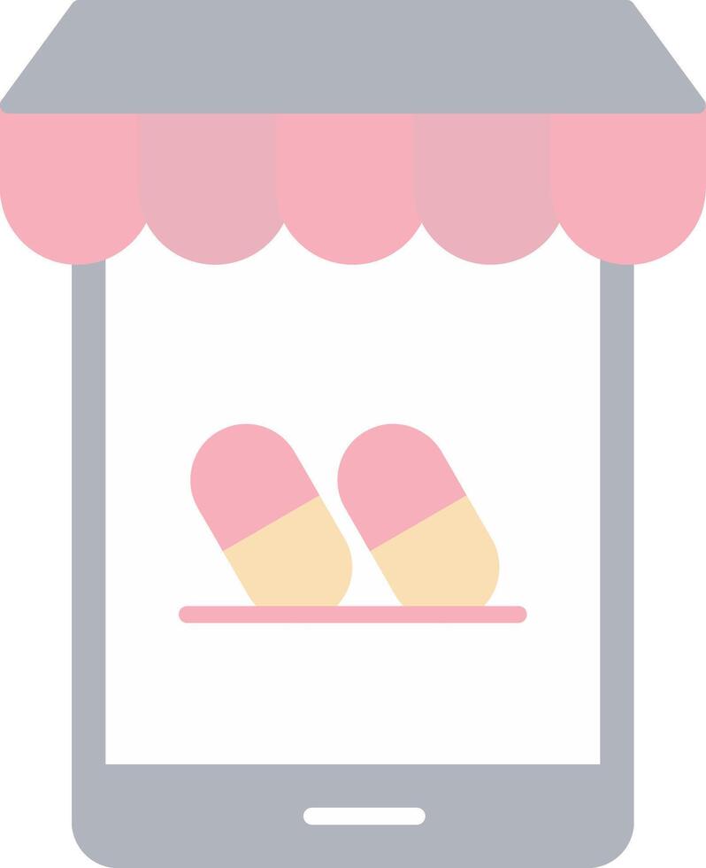 Online Pharmacy Flat Light Icon vector