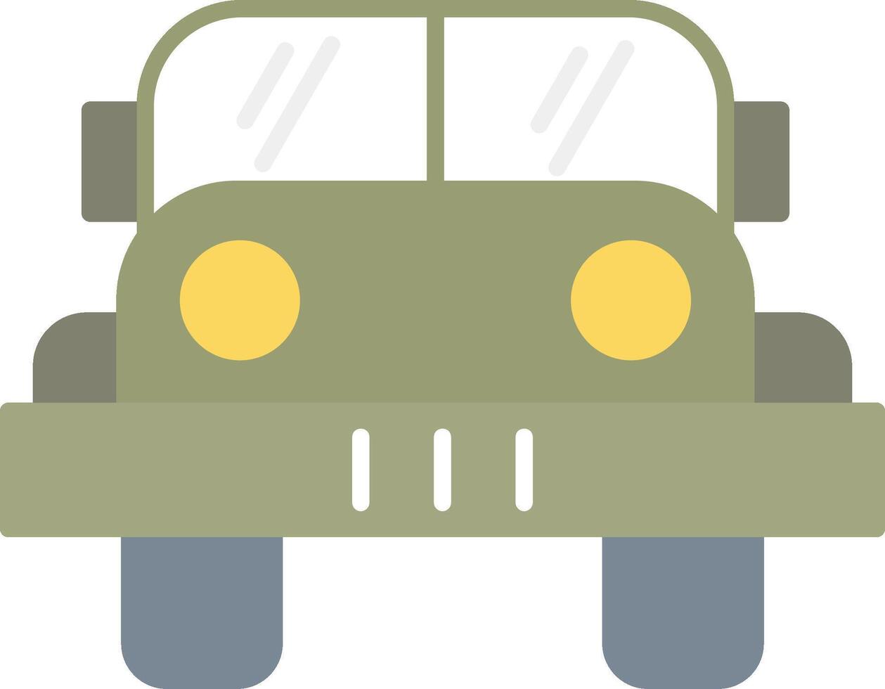 Military Jeep Flat Light Icon vector