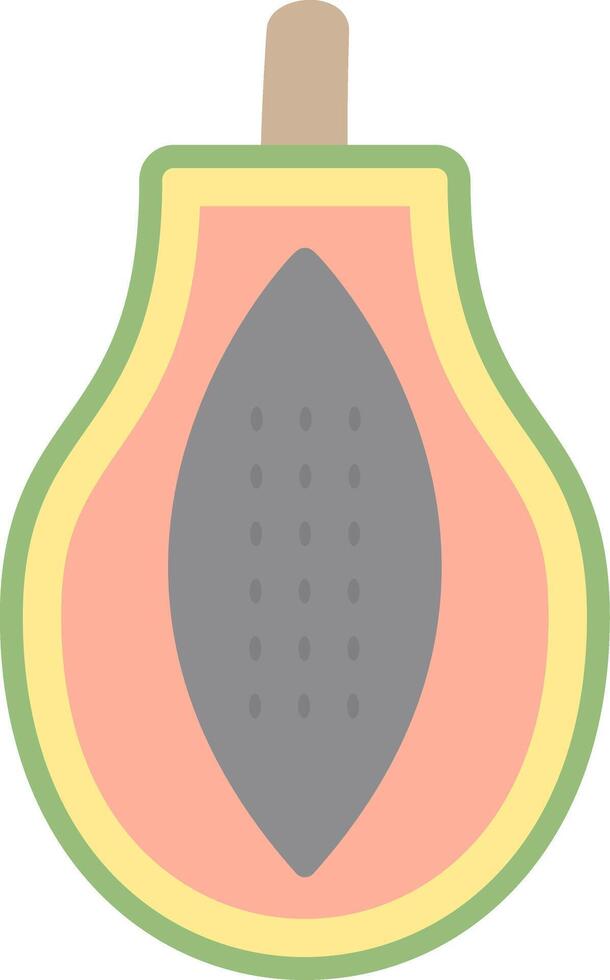 papaya plano ligero icono vector