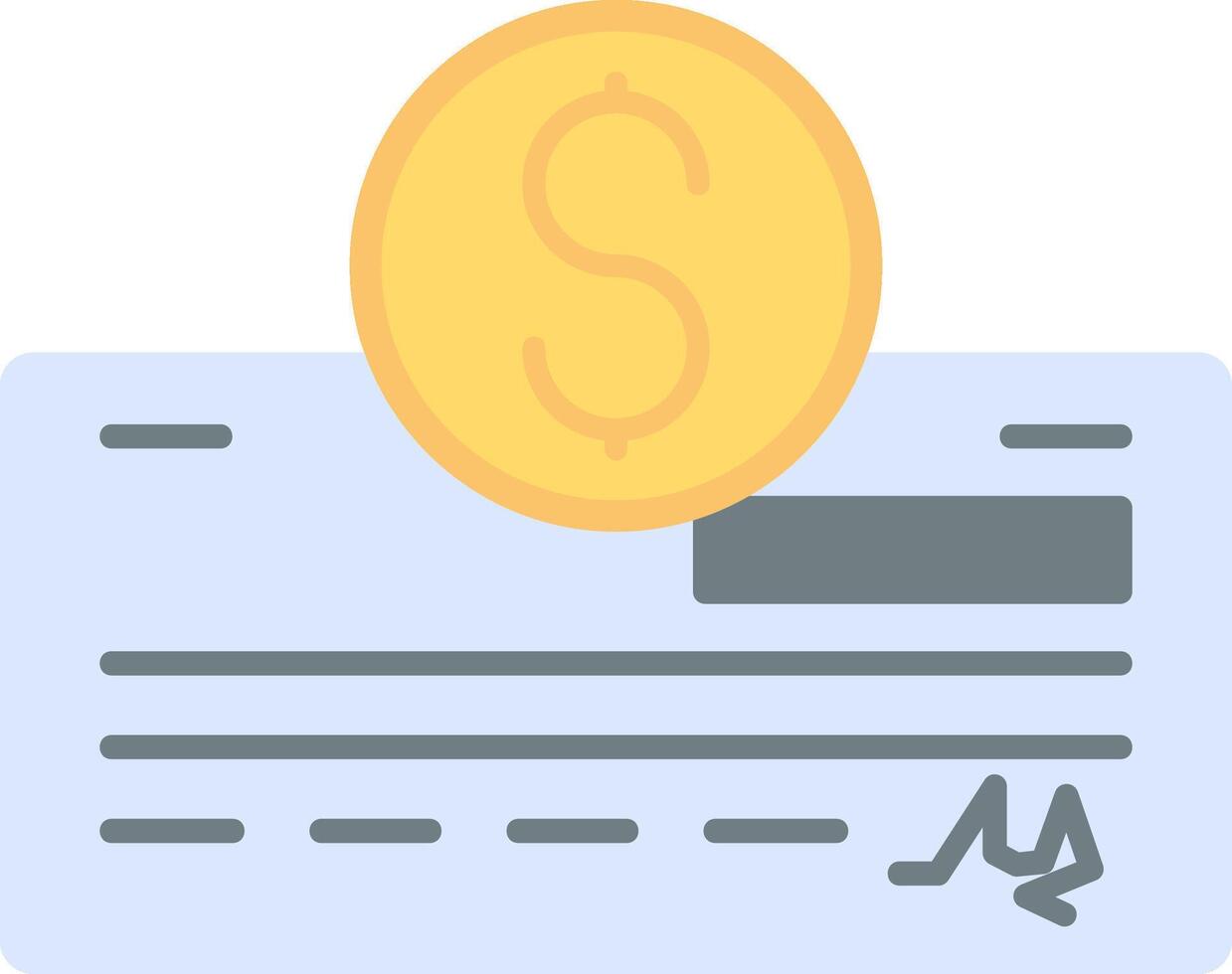 Pay Check Flat Light Icon vector