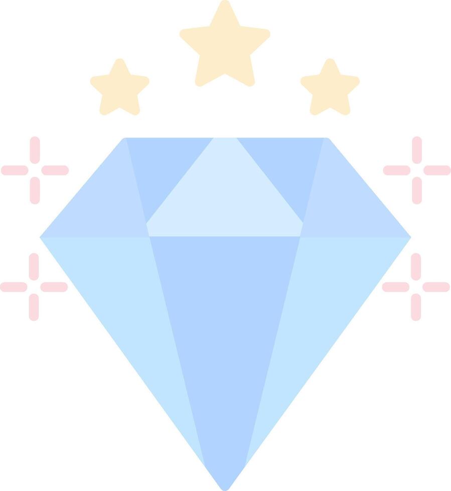 diamante plano ligero icono vector