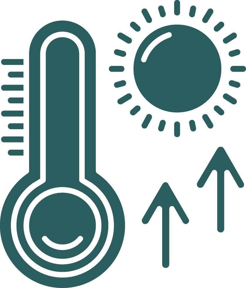 Thermometer Glyph Gradient Green Icon vector