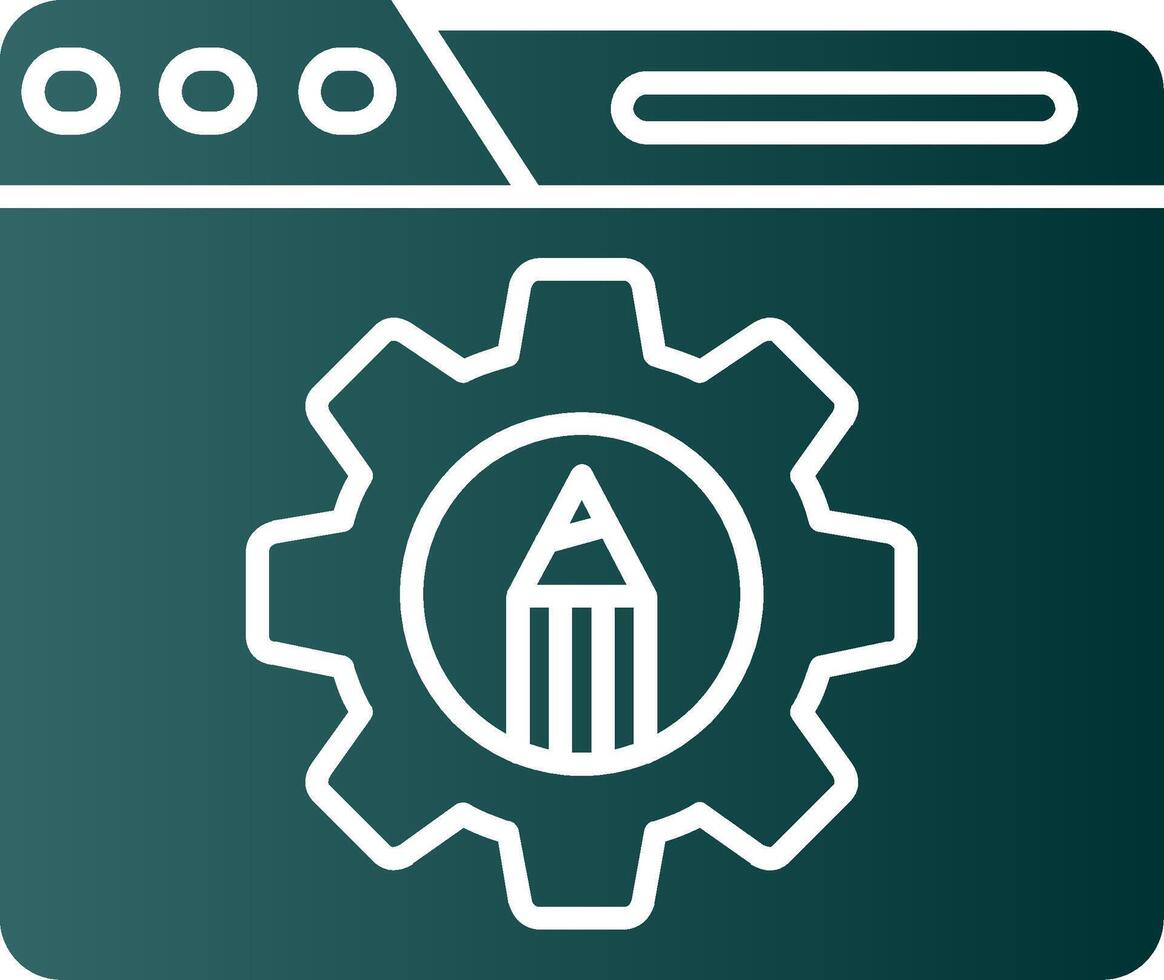Settings Glyph Gradient Green Icon vector