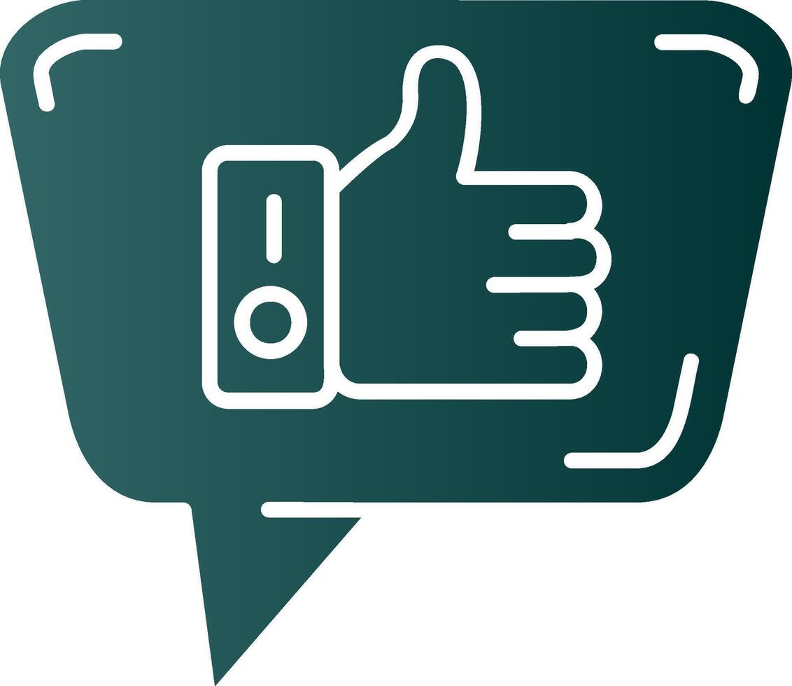 Like Glyph Gradient Green Icon vector