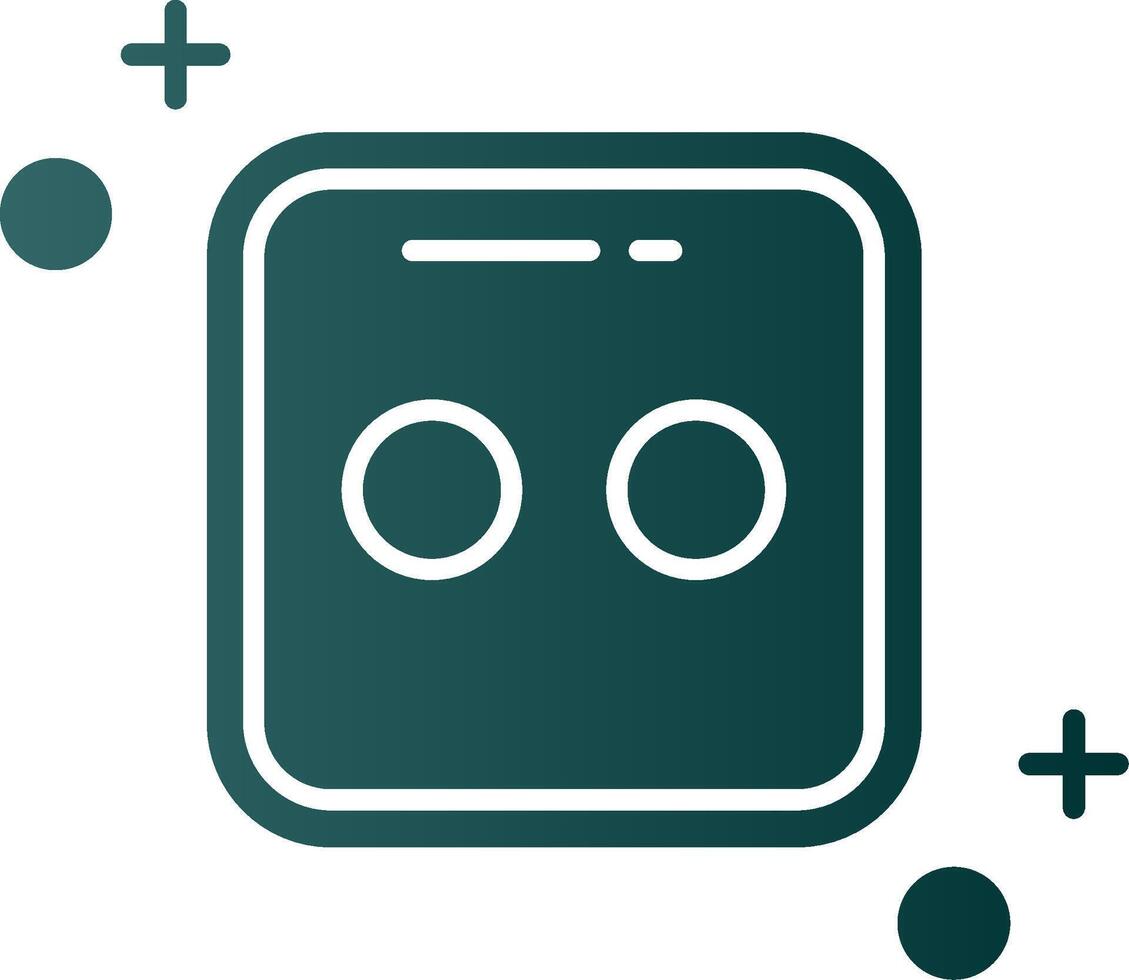 Dice two Glyph Gradient Green Icon vector