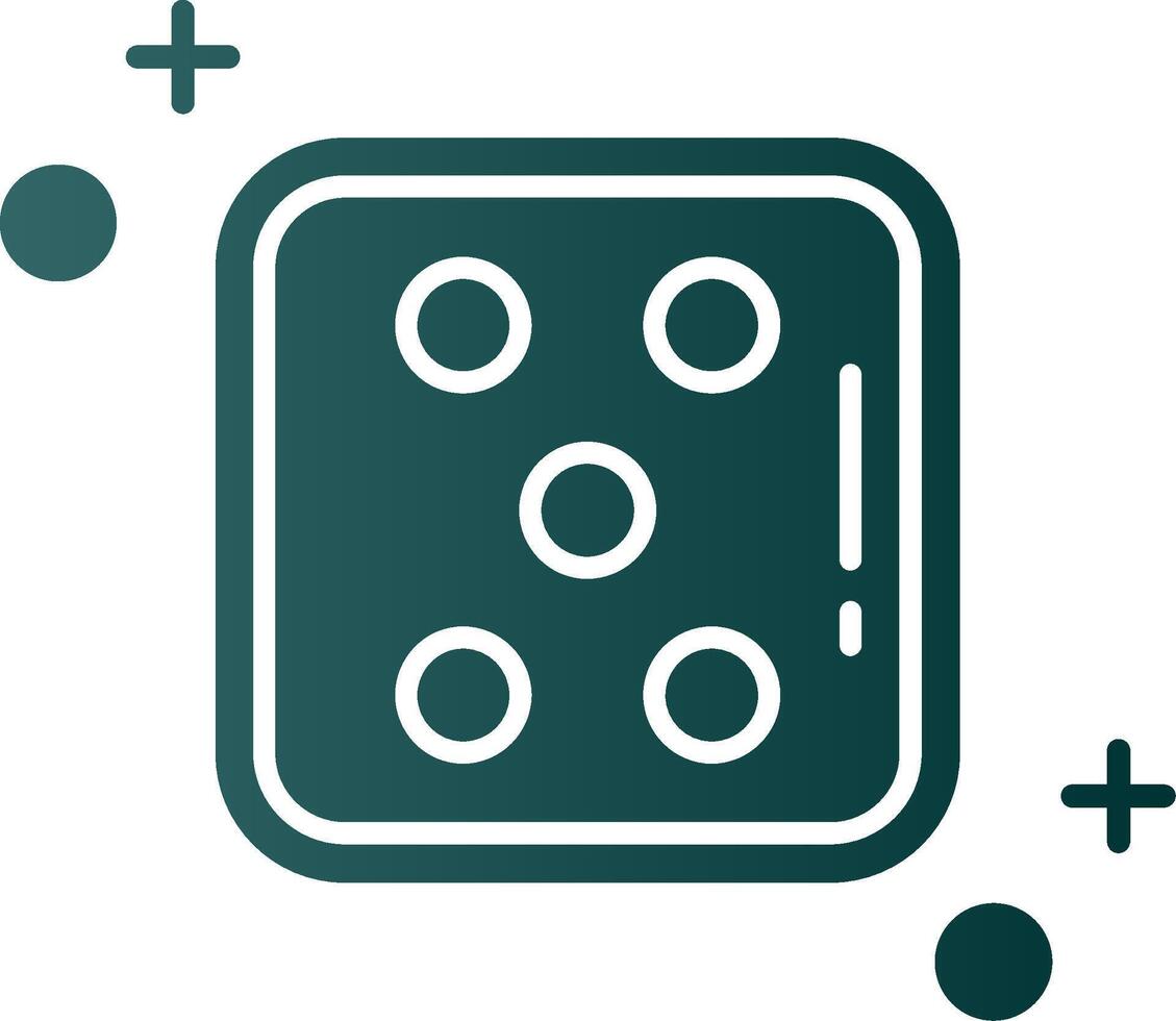 Dice five Glyph Gradient Green Icon vector