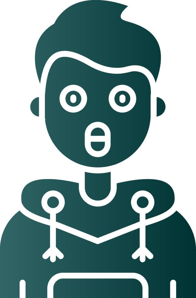 Surprised Glyph Gradient Green Icon vector