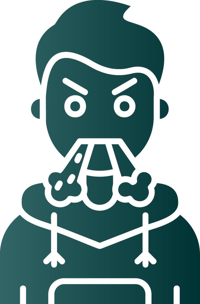 Angry Glyph Gradient Green Icon vector