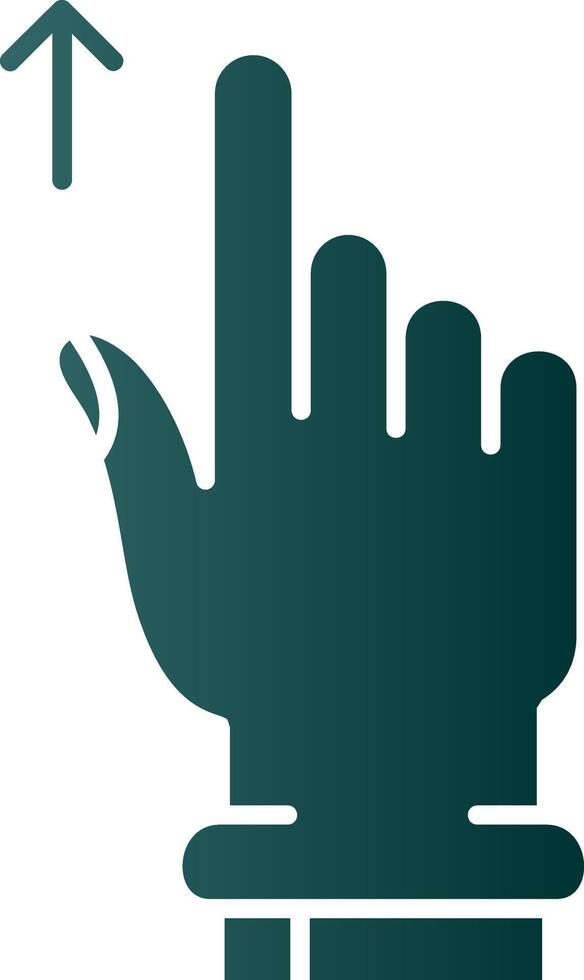 Swipe Up Glyph Gradient Green Icon vector