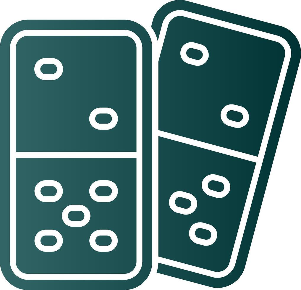 Domino Glyph Gradient Green Icon vector
