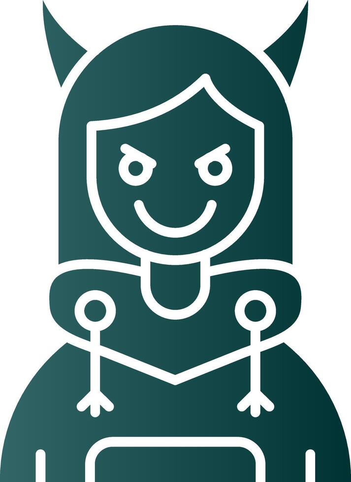 Demon Glyph Gradient Green Icon vector