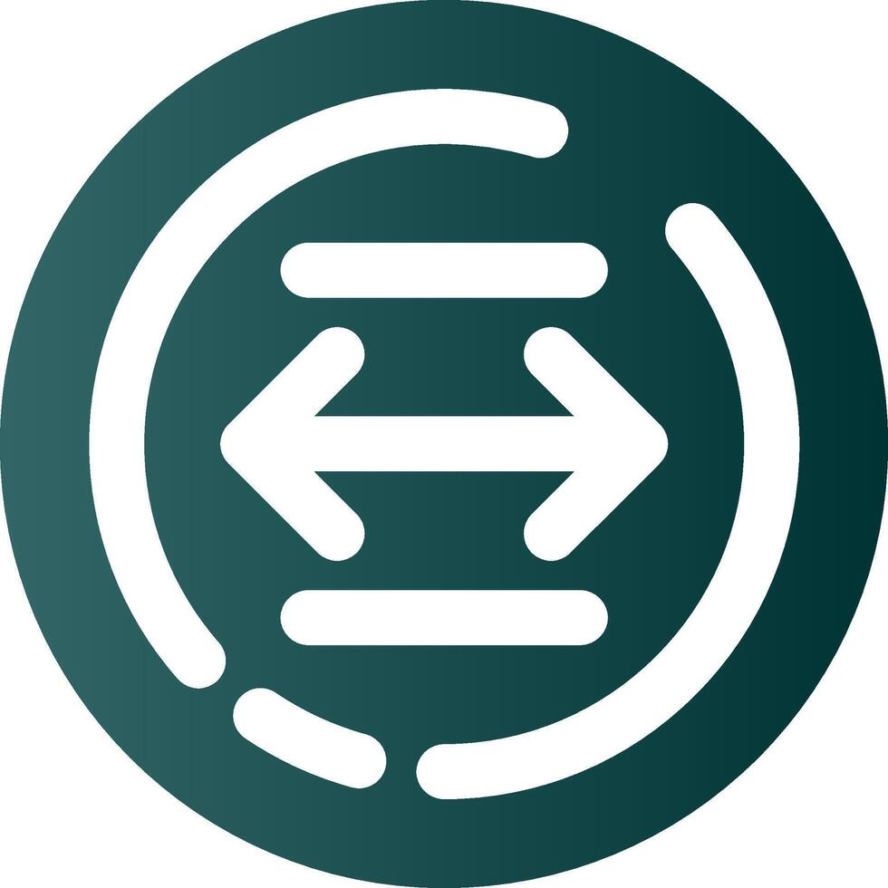 Left and right arrow Glyph Gradient Green Icon vector