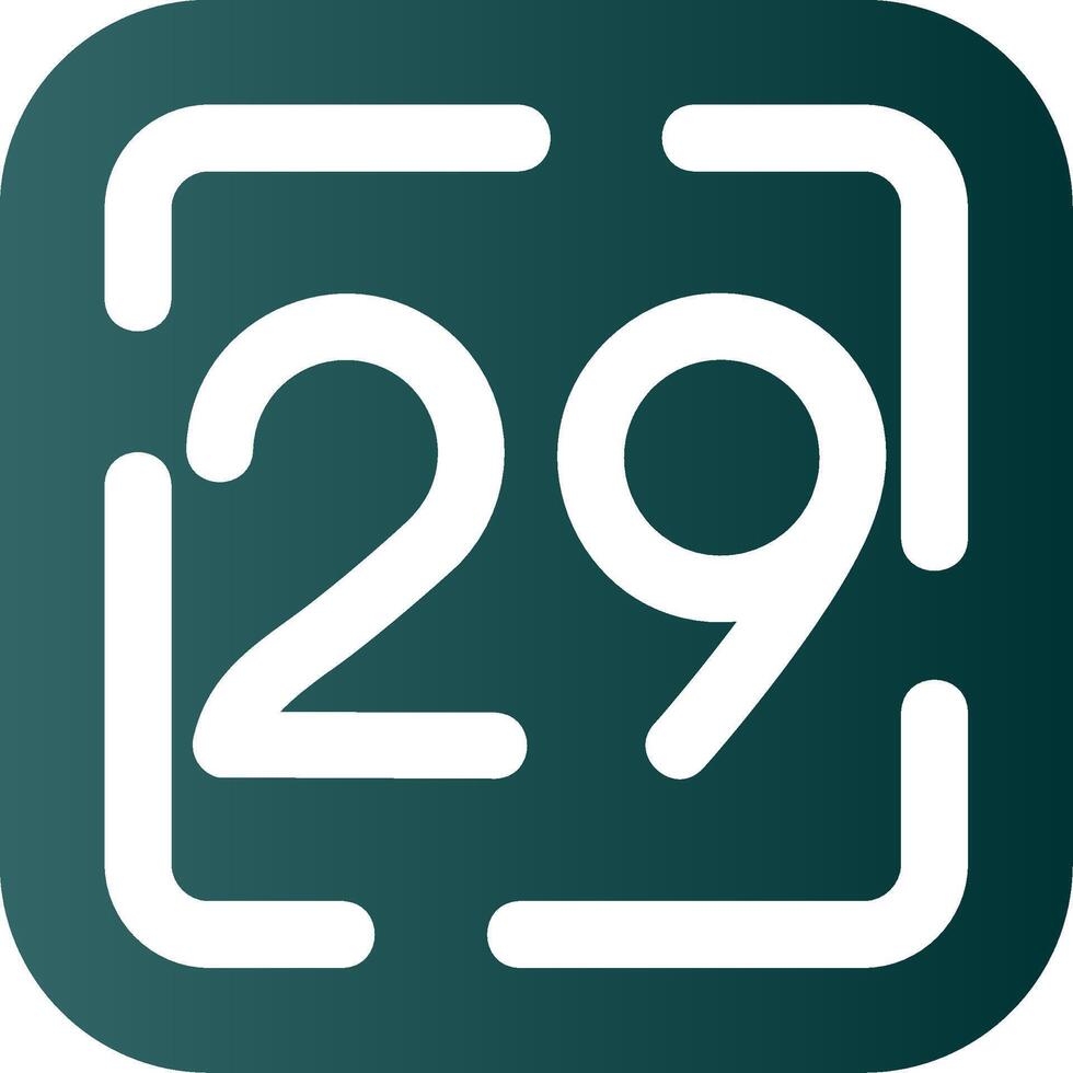 Twenty Nine Glyph Gradient Green Icon vector