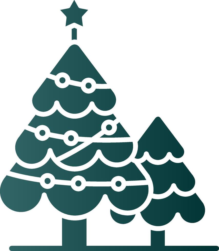 Navidad árbol glifo degradado verde icono vector