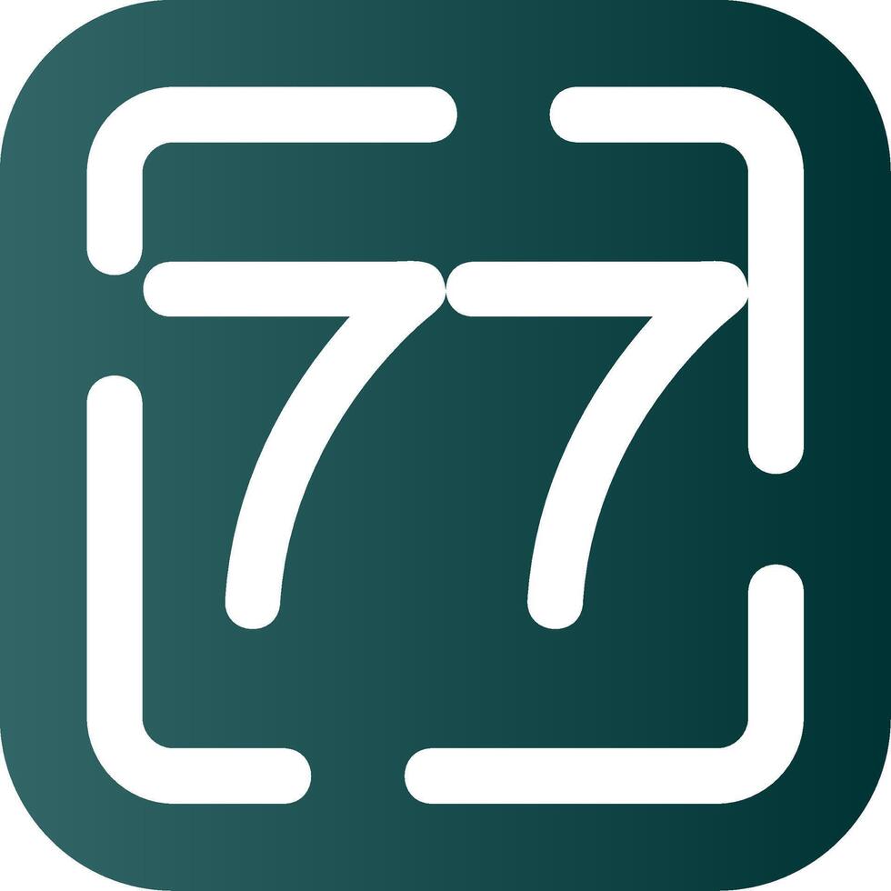 Seventy Seven Glyph Gradient Green Icon vector