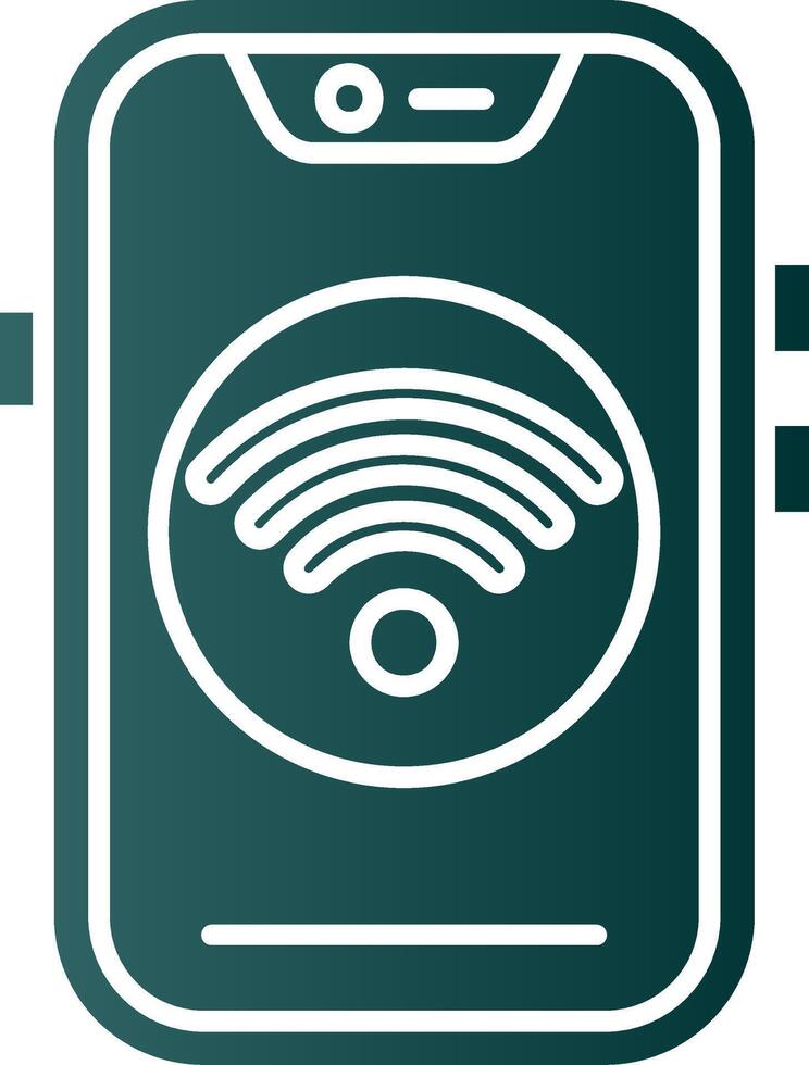 Wifi glifo degradado verde icono vector