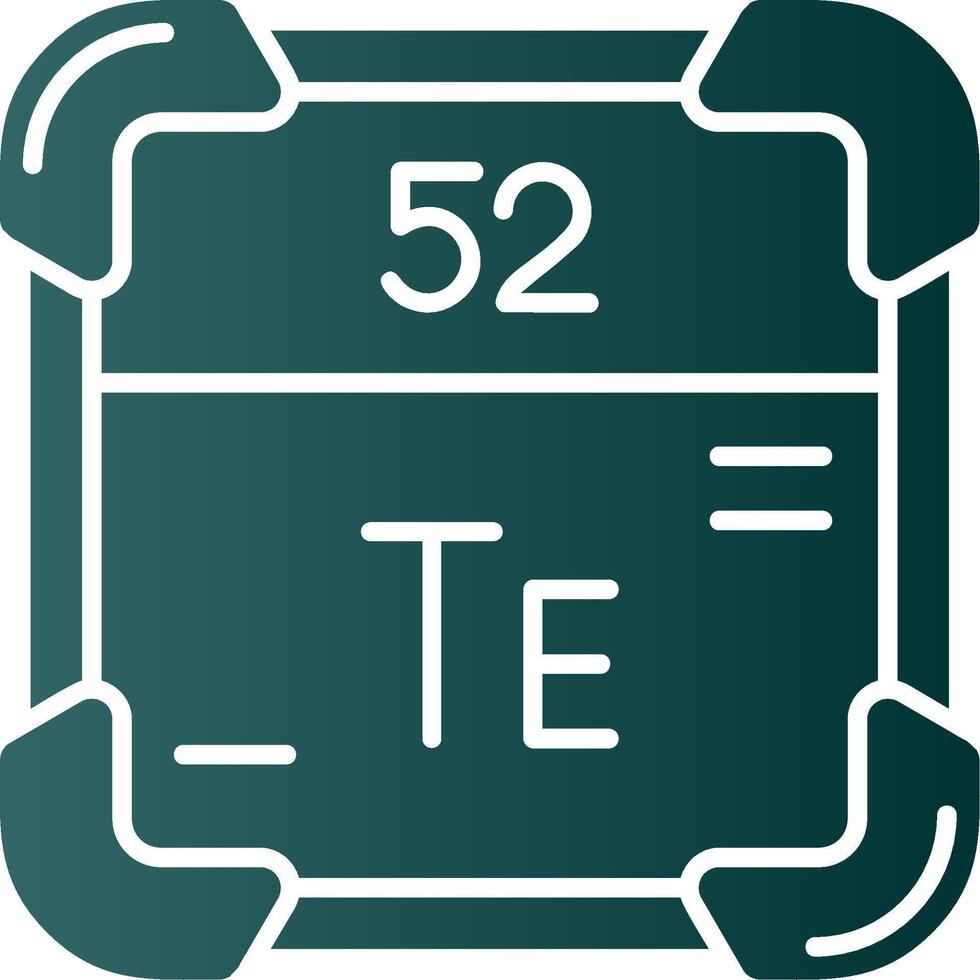 Tellurium Glyph Gradient Green Icon vector